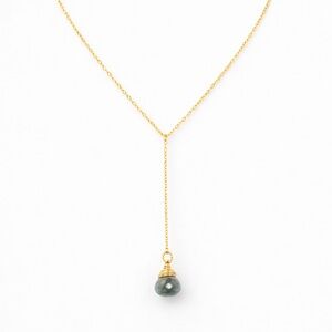 L7259 Moss Aquamarine Gold Necklace